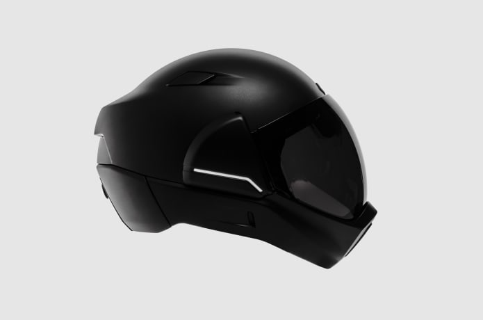 X1 cross helmet with rear camera outlet