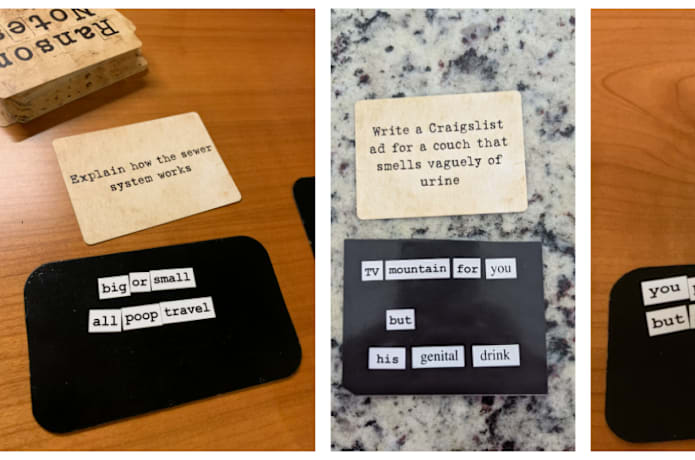 Ransom Notes - The ridiculous word magnet party game, 3 players