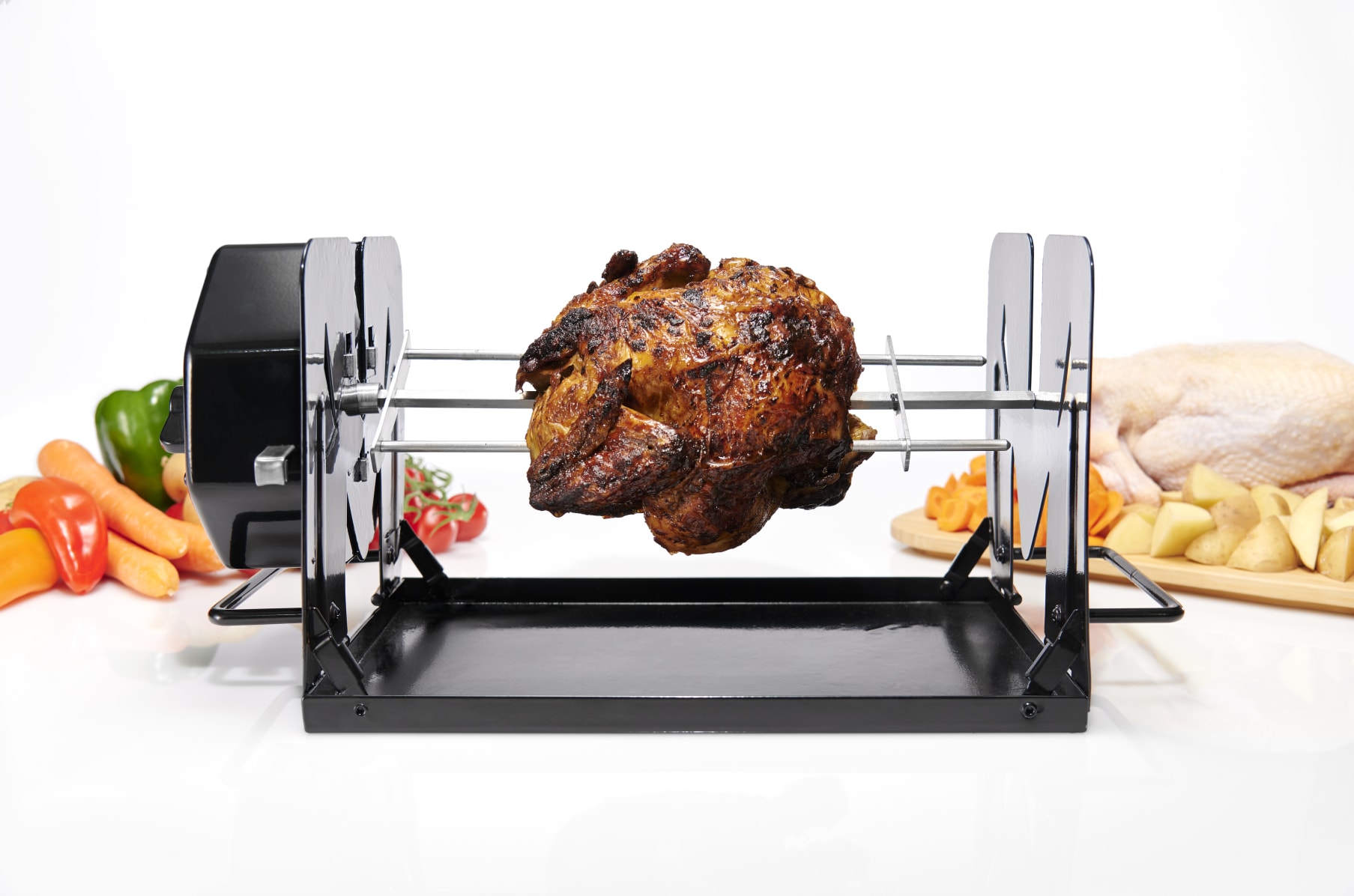 Rototisserie Non Electric Rotisserie Machine. Portable for Convection  Oven,Air Fryer Oven,BBQ Rotisserie,Fire Pit. Self Rotating Spit Roaster for