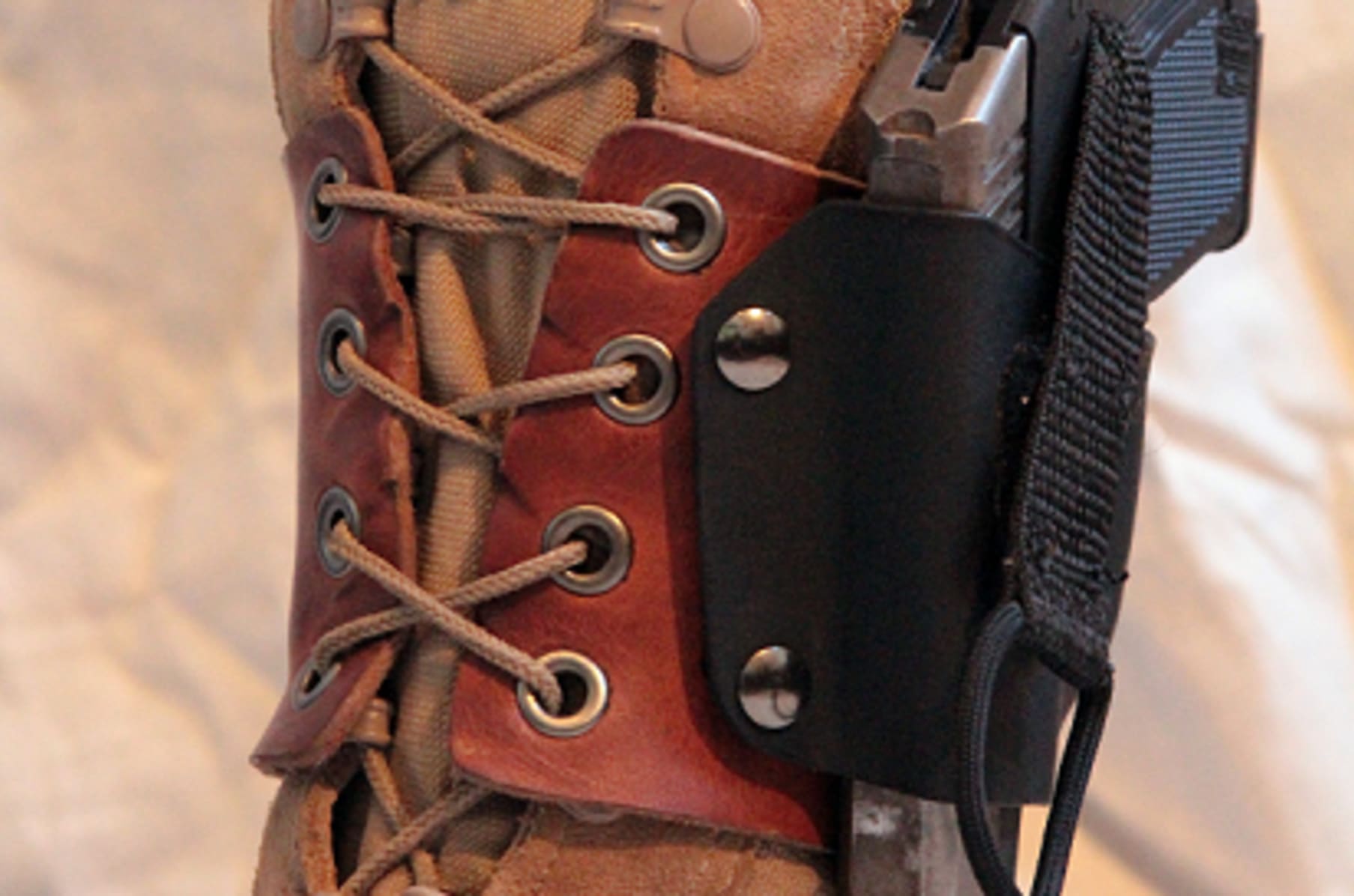 Lace on shop boot holster