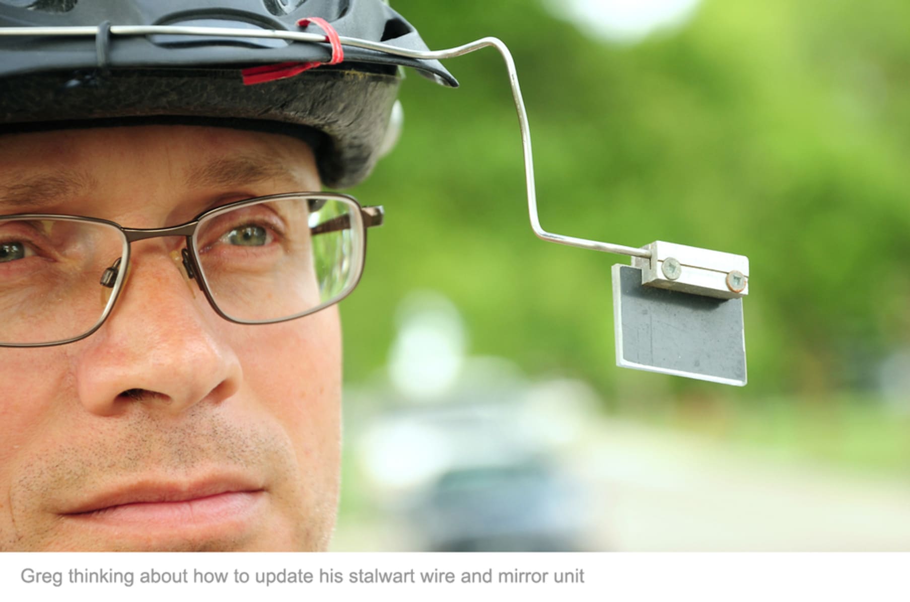 Cycling helmet mirror clearance