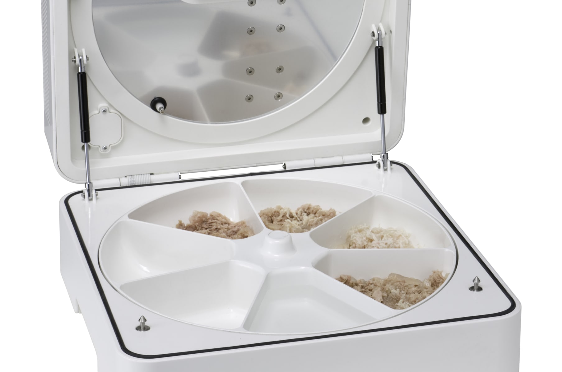 Refrigerated cat food dispenser top