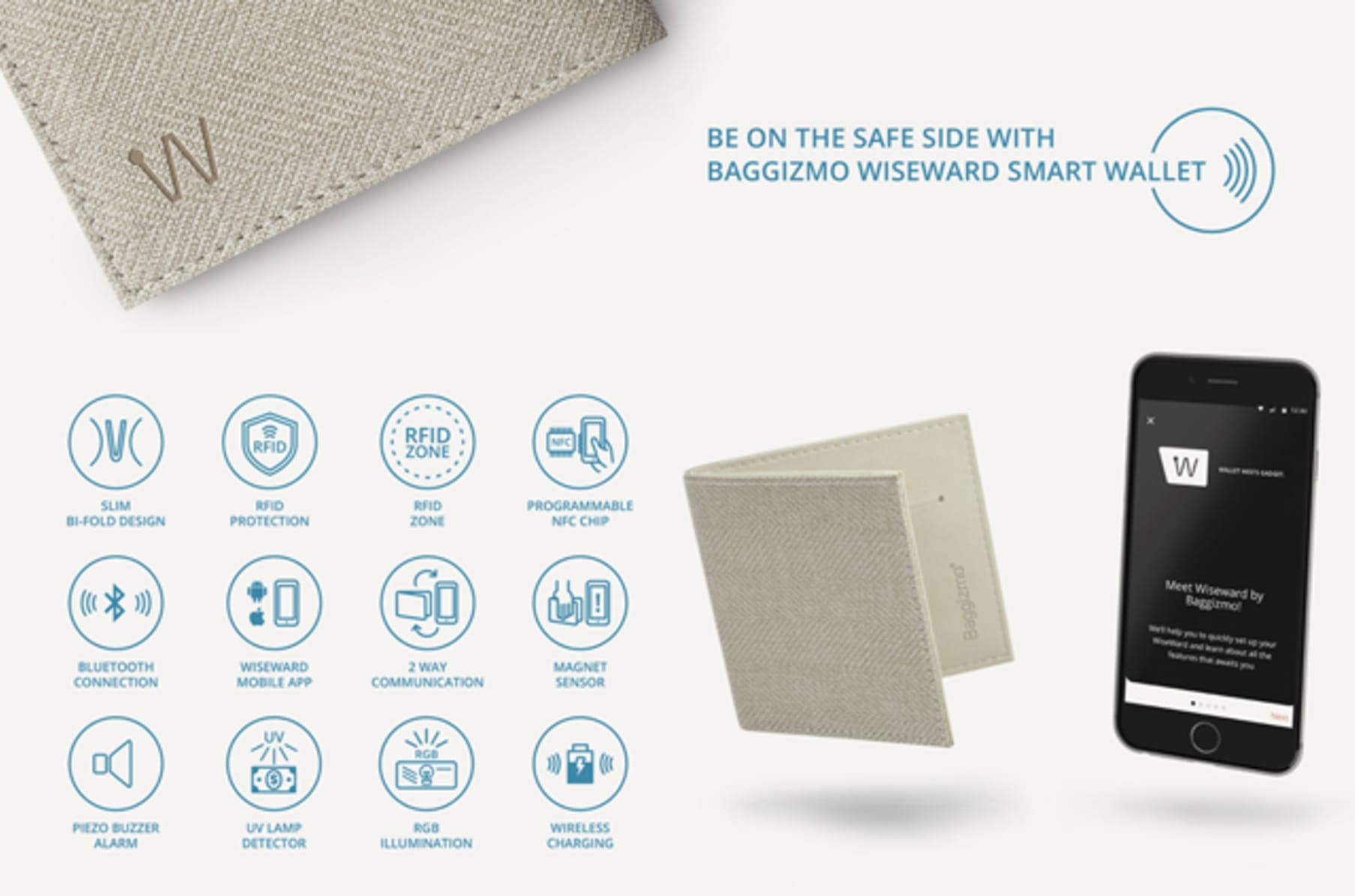Noble Blue Wiseward Smart Wallet - Baggizmo