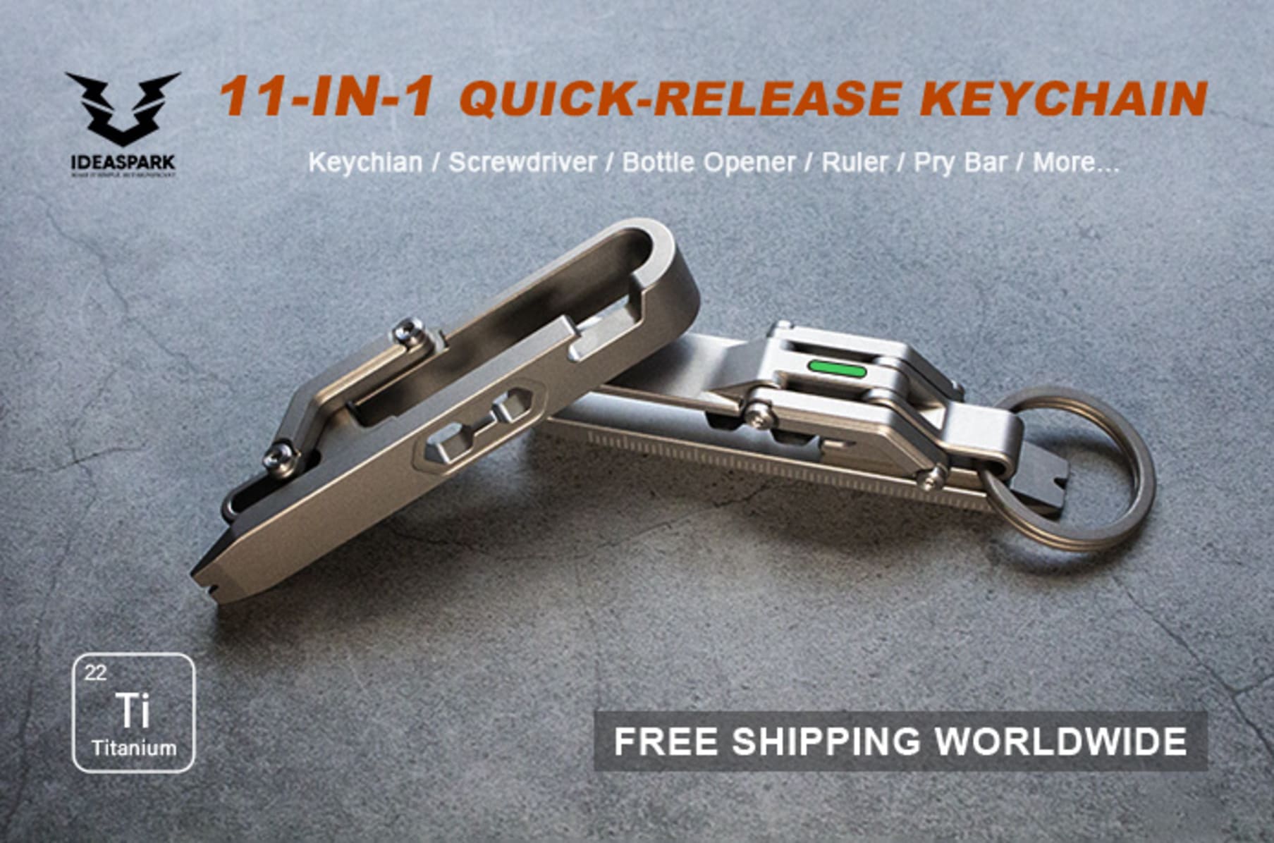 11 In 1 Ti Multifunction Quick Release Keychain Indiegogo