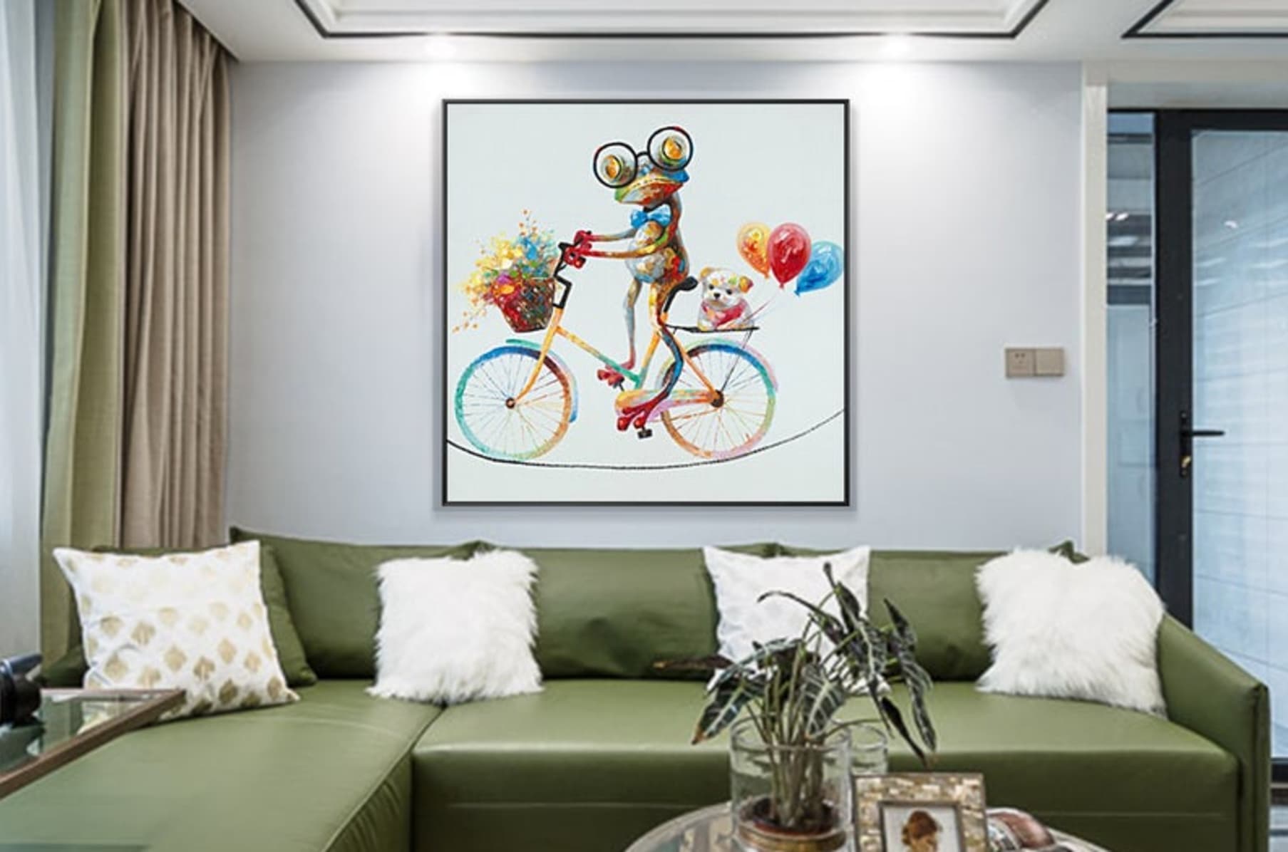Abstract Frog Ride Bicycle Acrylic Oil Painting Indiegogo