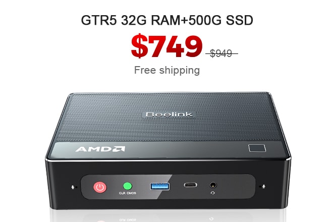 ミニBeelink GTR5 Ryzen9 5900HX 32GB 500GB Beelink GTR5 Mini PC AMD Ryzen 9 5900hx 8C/16T Windows 11