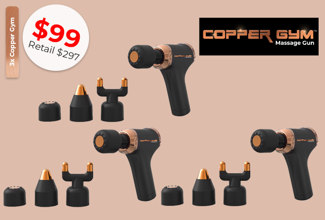The first Copper Contour Flex Massage Gun by Skinology — Kickstarter